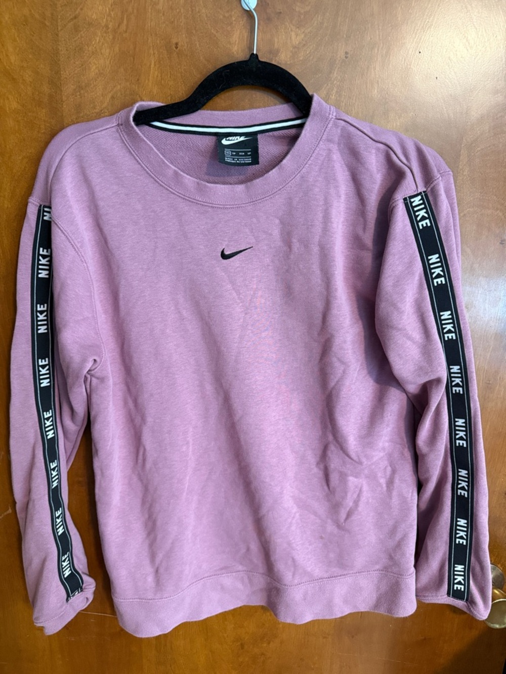 Nike Mauve Crewneck Sweatshirt with Black Logo Tape